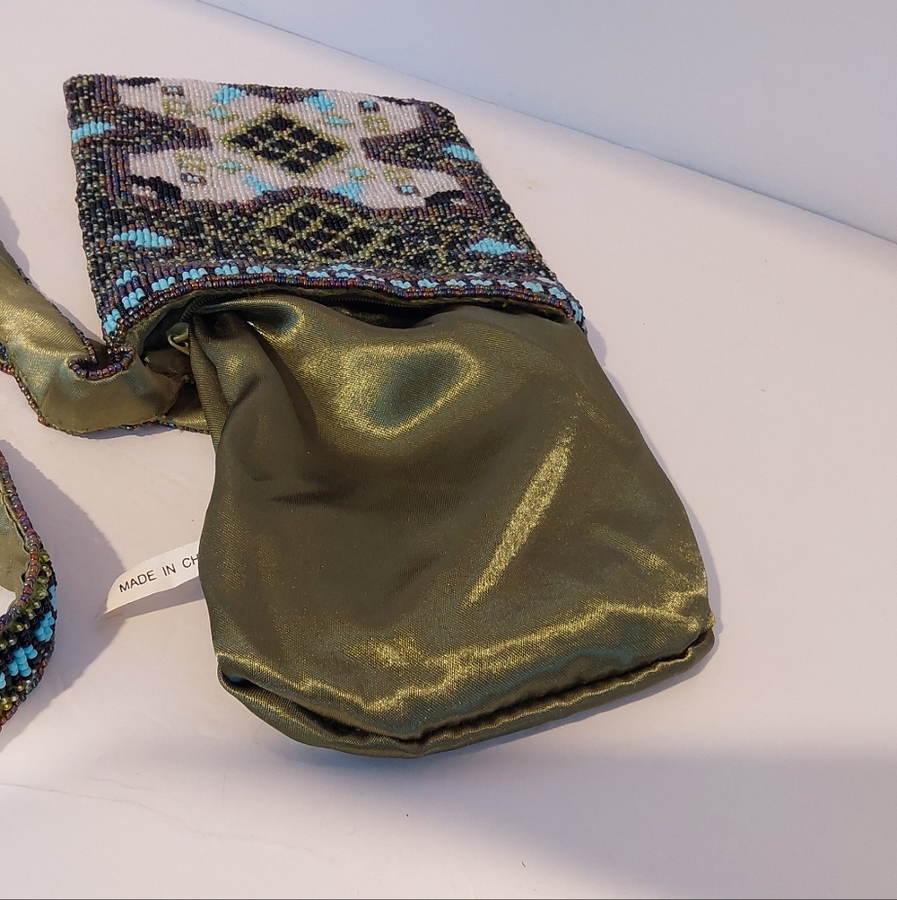 Y&S Original Beaded Zip Top Crossbody Shoulder Bag - Picture 6 of 11